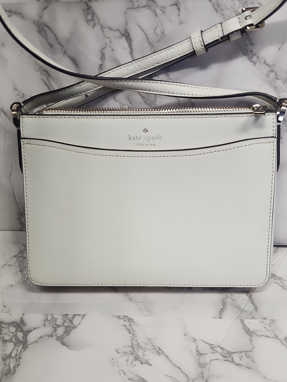 kate spade Cream Leather Crossbody Shoulder Bag